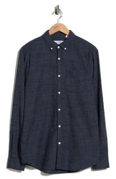 Original Penguin Textured Chambray Button-down Shirt In 413 Dark Sapphire
