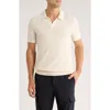 Original Penguin Textured Johnny Collar Cotton Polo In Neutral