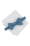 Original Penguin Textured Satin Bow Tie & Pocket Square Set
