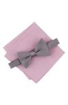 Original Penguin Textured Satin Bow Tie & Pocket Square Set