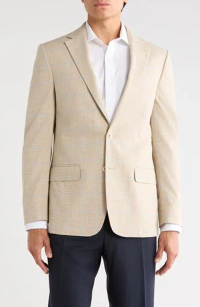 Original Penguin Textured Windowpane Two-button Sport Coat In Neutral