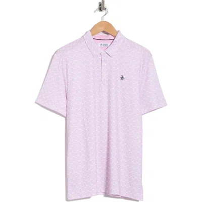 Original Penguin Tini Geo Print Polo In Pink