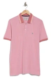 Original Penguin Tipped Cotton Contrast Collar Polo In Dusty Rose