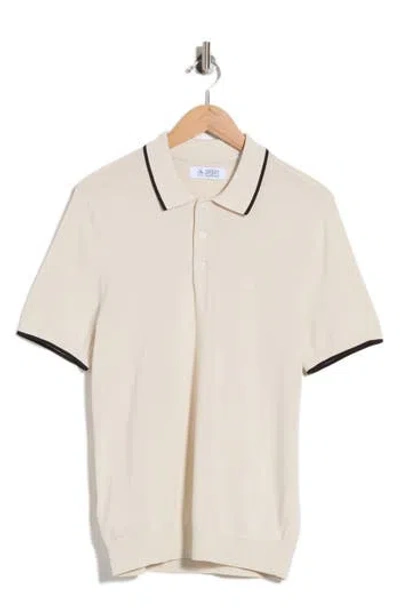 Original Penguin Tipped Cotton Polo In Neutral