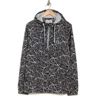 Original Penguin Trademark Quarter Zip Hoodie In Caviar