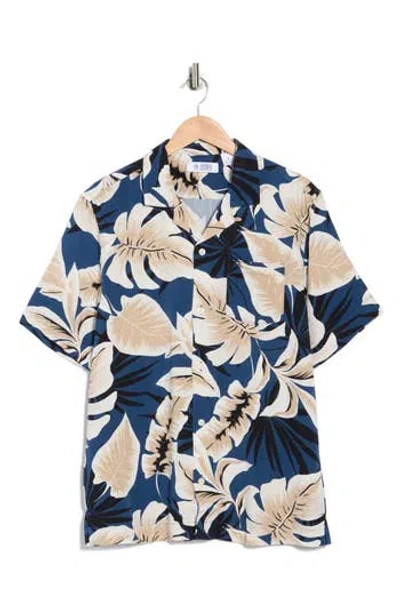 Original Penguin Tropical Print Camp Shirt In Green
