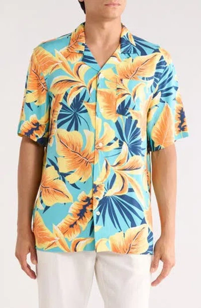 Original Penguin Tropical Print Camp Shirt In Multi