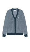 Original Penguin Tuck Stitch Cardigan In 蓝色鞋翼 & 青色