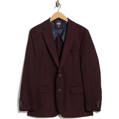 Original Penguin Two-button Sport Coat In Burgundy