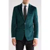 Original Penguin Two-button Velvet Dinner Jacket In Green Velvet