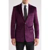 Original Penguin Two-button Velvet Dinner Jacket In Purple
