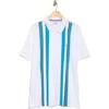 Original Penguin Vertical Stripe Cotton Jersey Polo In Bright White