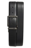 Original Penguin Very Clean Reversible Leather Belt In Black