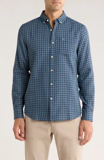Original Penguin Waffle Check Button-down Shirt In Blue