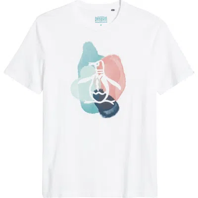 Original Penguin Watercolor Pete Graphic T-shirt In Bright White