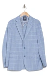 Original Penguin Windowpane Print Notch Lapel Stretch Blazer