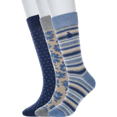 Original Penguin Wrigley 3-pack Assorted Crew Socks