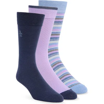 Original Penguin Wrigley Pack Of 3 Assorted Crew Socks In Multi