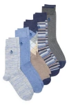 Original Penguin Wrigley Stripe Assorted 3-pack Crew Socks In Blue