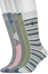 Original Penguin Wrigley Stripe Assorted 3-pack Crew Socks In Multi