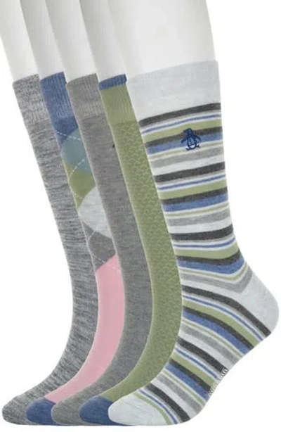 Original Penguin Wrigley Stripe Assorted 3-pack Crew Socks In Multi