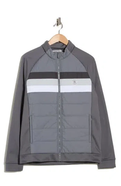 Original Penguin Zip Insulated Jacket In Gray