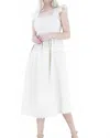 Original Usa Scalloped With Pockets Midi Dress In Beige In White