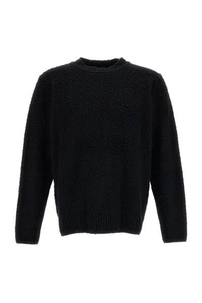 Original Vintage Black Brushed Wool-blend Crewneck Sweater In Blue
