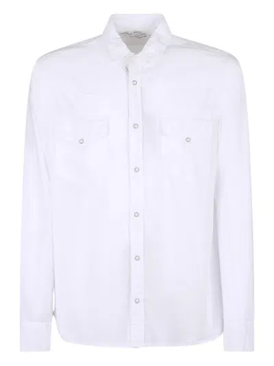 Original Vintage Style Buttoned Chest-pockets Shirt In White