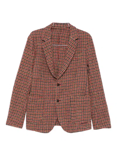 Original Vintage Style Checked Blazer In Red