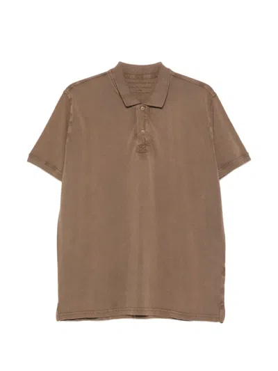 Original Vintage Style Chile Button Polo Shirt In Brown