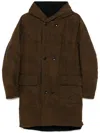 Original Vintage Style Man Coat Military Green Size 40 Cotton In Brown