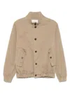 Original Vintage Style Bomber Cotone Tinto Capo Gabardine Noce Beige In Neutrals