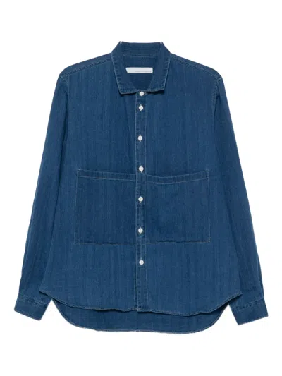 Original Vintage Style Double-pocket Denim Shirt In Blue