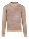 Original Vintage Style Heavy Linen Crewneck Sweater In Pink