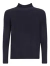 Original Vintage Style High-neck Sweater In Blue In Blue