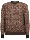 Original Vintage Style Wool Jumper In Brown