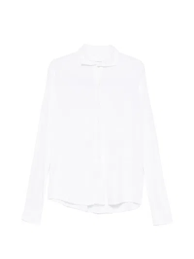 Original Vintage Style Long-sleeve Button-up Shirt In White