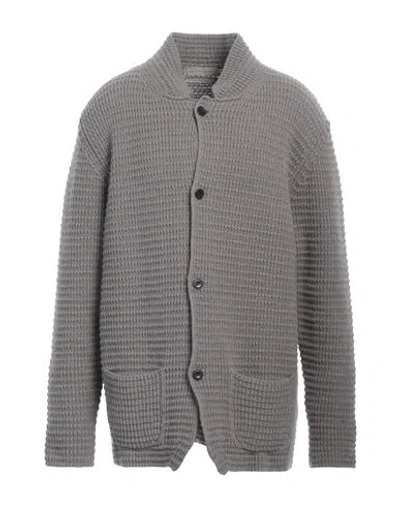 Original Vintage Style Man Cardigan Grey Size Xxl Merino Wool, Cashmere