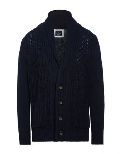 Original Vintage Style Man Cardigan Midnight Blue Size Xxl Merino Wool, Polyamide In Black