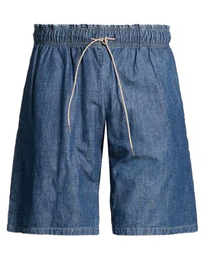 Original Vintage Style Man Denim Shorts Blue Size 30 Cotton In Multi