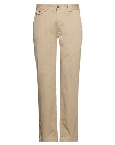 Original Vintage Style Man Pants Beige Size 38 Cotton, Elastane In Sand