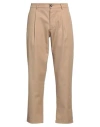 Original Vintage Style Man Pants Camel Size 36 Cotton, Virgin Wool In Beige