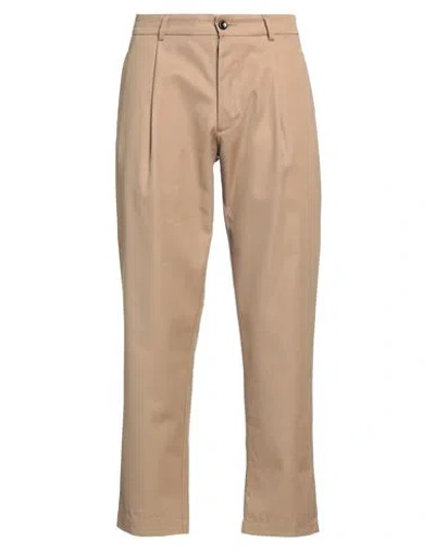 Original Vintage Style Man Pants Camel Size 36 Cotton, Virgin Wool In Beige