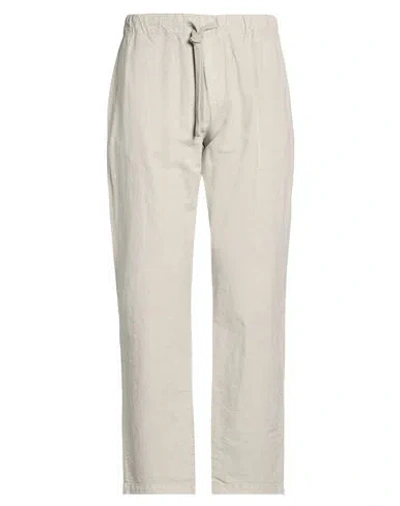 Original Vintage Style Man Pants Grey Size 36 Cotton, Linen In Neutral