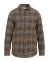 Original Vintage Style Man Shirt Military Green Size 42 Virgin Wool In Green