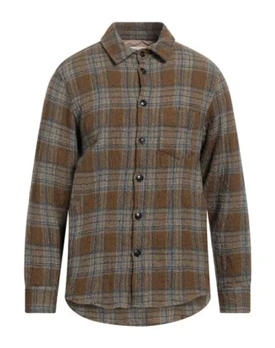 Original Vintage Style Man Shirt Military Green Size 42 Virgin Wool