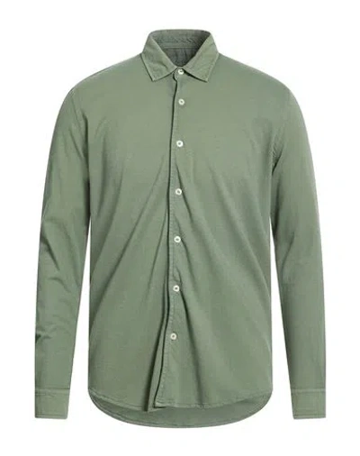 Original Vintage Style Man Shirt Military Green Size L Cotton, Elastane