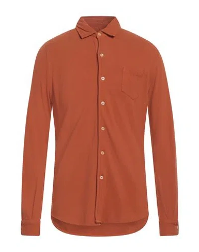 Original Vintage Style Man Shirt Rust Size Xxl Cotton In Red