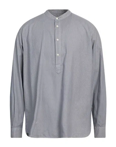 Original Vintage Style Man Shirt Slate Blue Size Xl Cotton